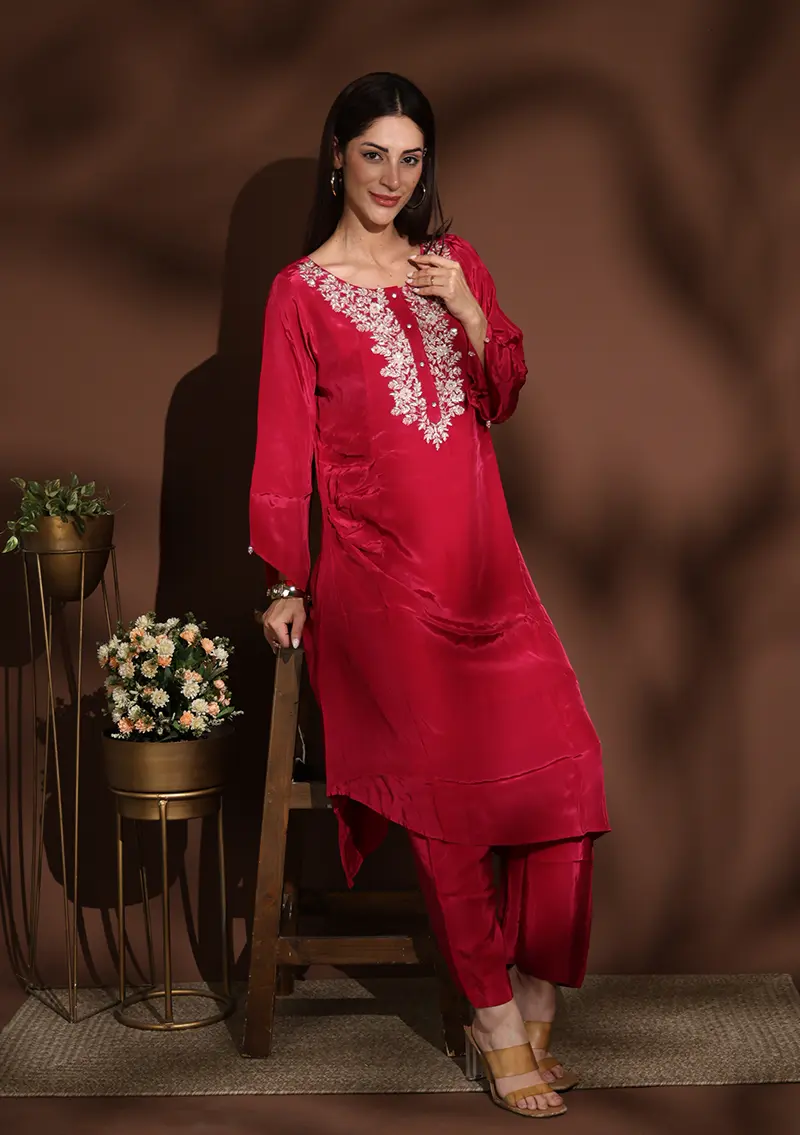 Amanat Royal Plum Georgette Suit