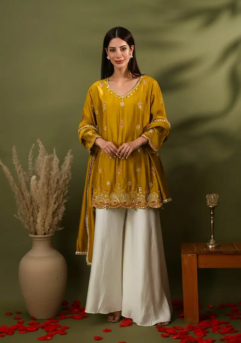 Saanjh Maroon Georgette Sharara