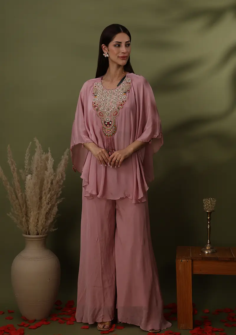 Zeenat Royal Navy Blue Silk Sharara Suite